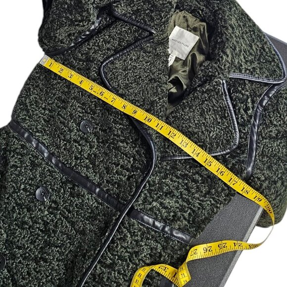Anthropologie Avec Les Filles Tailored Sherpa Coat, Green, Plush, Size XXS - Picture 5 of 10